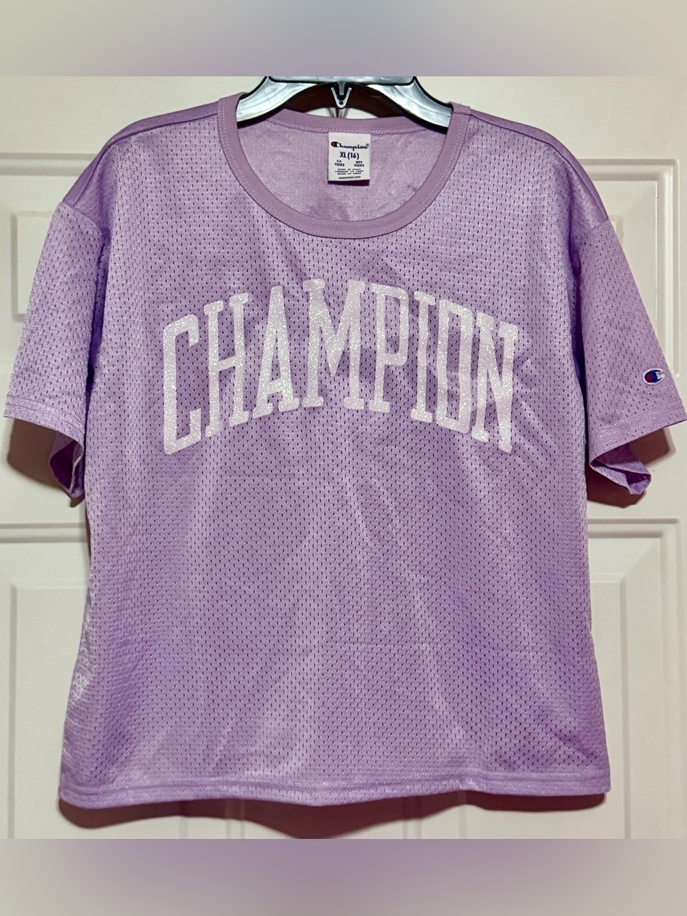 Champion Lavender Mesh Jersey Shirt with White Logo